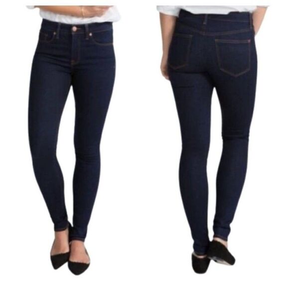 Spanx 5 Pocket Blue Dark Wash High Rise Shaping Slim Skinny Jeans Size 29 - Picture 1 of 15